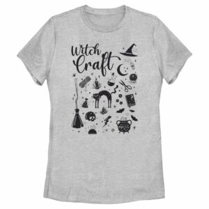 Women’s Lost Gods Halloween Witchcraft Necessities Black and White T-Shirt