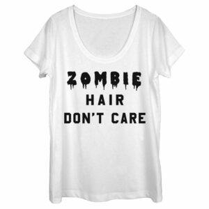 Women’s Lost Gods Halloween Zombie Hair Don’t Care Scoop Neck