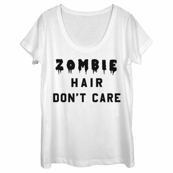 Women’s Lost Gods Halloween Zombie Hair Don’t Care Scoop Neck