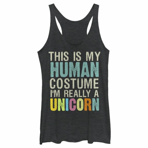 Women’s Lost Gods Unicorn in Human Costume Racerback Tank Top