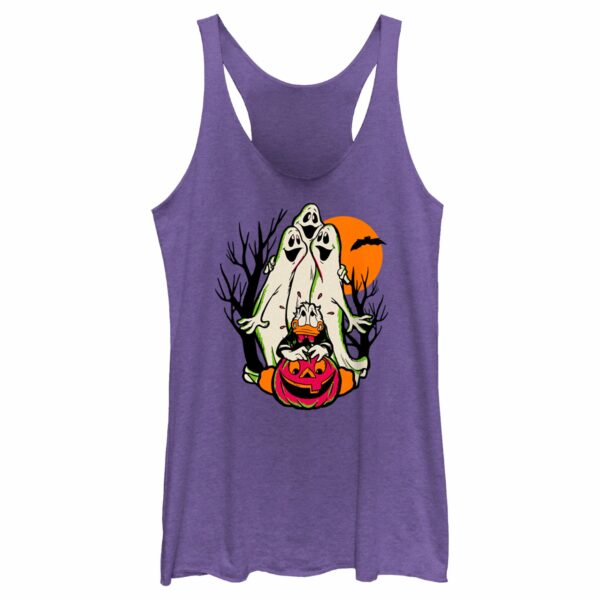 Women’s Mickey & Friends Halloween Donald Duck Ghosts Racerback Tank Top