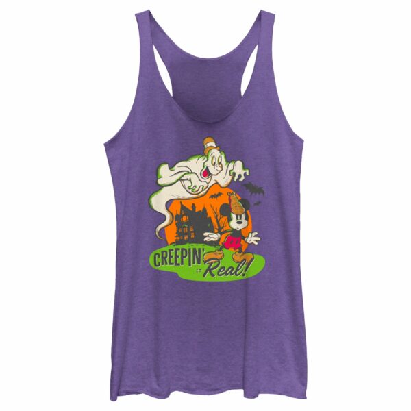 Women’s Mickey & Friends Halloween Retro Mickey Mouse Creepin’ it Real Racerback Tank Top