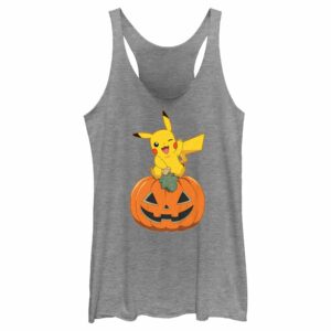 Women’s Pokemon Halloween Pikachu Jack-O’-Lantern Racerback Tank Top