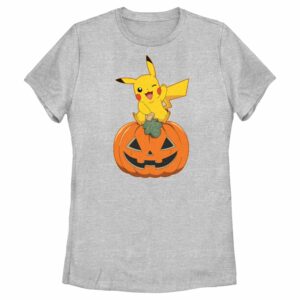 Women’s Pokemon Halloween Pikachu Jack-O’-Lantern T-Shirt