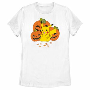 Women’s Pokemon Halloween Pikachu Jack-O’-Lanterns T-Shirt