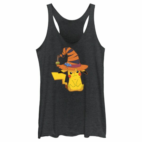 Women’s Pokemon Halloween Pikachu Witch Hat Racerback Tank Top