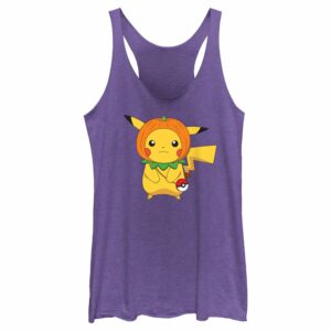 Women’s Pokemon Halloween Pumpkin Pikachu Racerback Tank Top