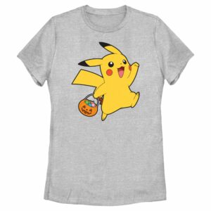 Women’s Pokemon Halloween Trick-or-Treating Pikachu T-Shirt