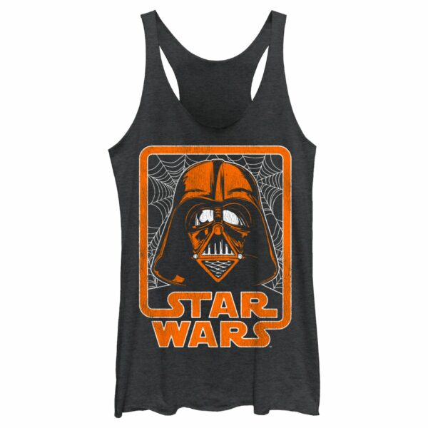 Women’s Star Wars Halloween Darth Vader Spider Webs Logo Racerback Tank Top