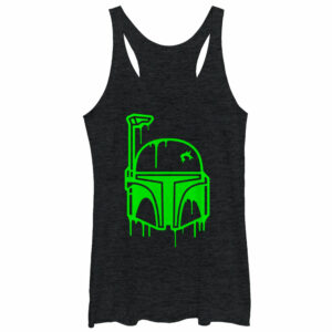 Women’s Star Wars Halloween Dripping Boba Fett Helmet Racerback Tank Top