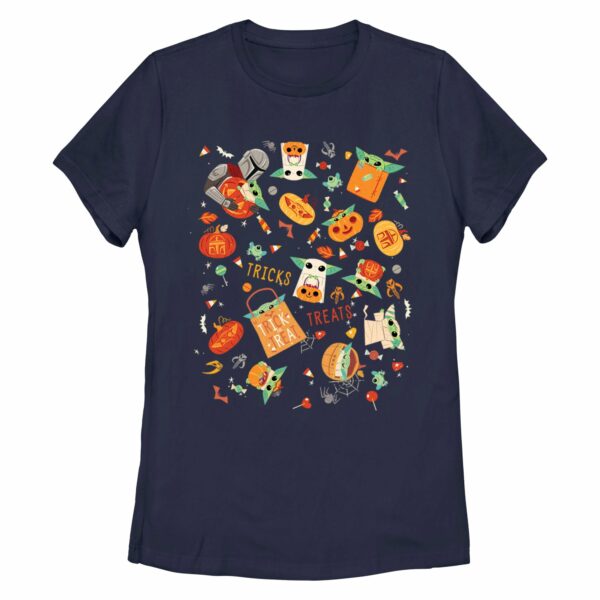 Women’s Star Wars The Mandalorian Halloween Candy Collage T-Shirt