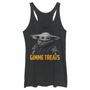 Women’s Star Wars The Mandalorian Halloween Grogu Gimme Treats Racerback Tank Top