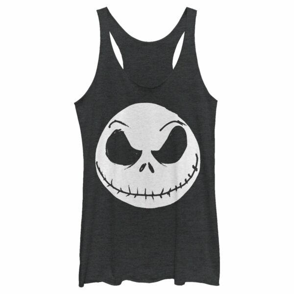 Women’s The Nightmare Before Christmas Halloween Jack Skellington Big Face Racerback Tank Top