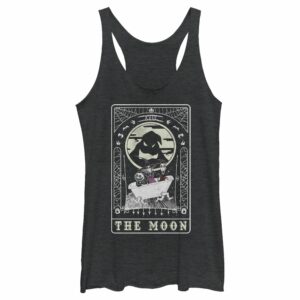 Women’s The Nightmare Before Christmas Halloween Oogie Boogie and his Boys Moon Tarot Card Racerback Tank Top