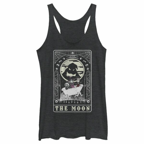 Women’s The Nightmare Before Christmas Halloween Oogie Boogie and his Boys Moon Tarot Card Racerback Tank Top