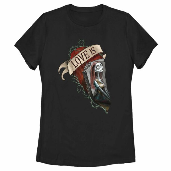 Women’s The Nightmare Before Christmas Halloween Sally Heart Love Is T-Shirt