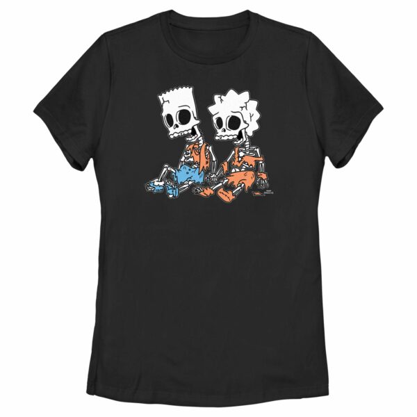 Women’s The Simpsons Skeleton Bart and Lisa T-Shirt