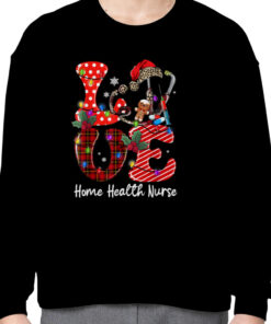 Buffalo Plaid LOVE Home Health Nurse Santa Candy Cane Xmas T-Shirt 2 Buffalo Plaid LOVE Home Health Nurse Santa Candy Cane Xmas T Shirt 3