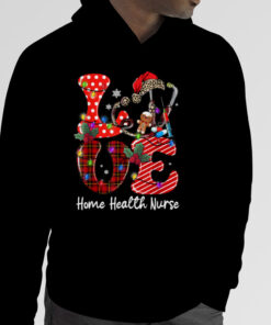 Buffalo Plaid LOVE Home Health Nurse Santa Candy Cane Xmas T-Shirt 3 Buffalo Plaid LOVE Home Health Nurse Santa Candy Cane Xmas T Shirt 4