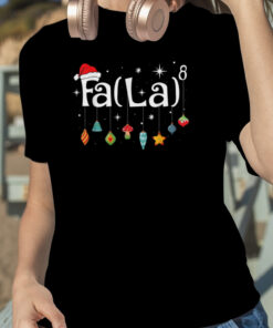 Fa La 8 Christmas Math Teacher Santa Hat Funny Xmas Holiday T Shirt 1