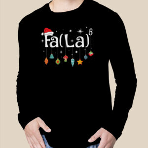 Fa La 8 Christmas Math Teacher Santa Hat Funny Xmas Holiday T Shirt 2