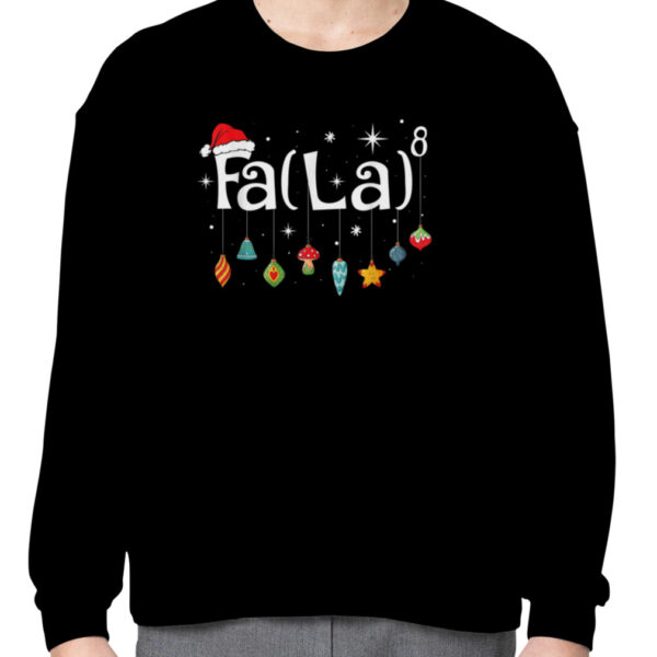 Fa La 8 Christmas Math Teacher Santa Hat Funny Xmas Holiday T-Shirt