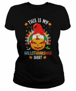 Halloween Thanksgiving Christmas Funny Hallothanksmas Gnomes T Shirt 1