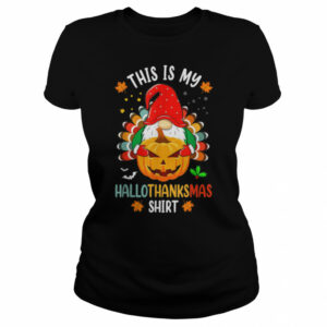 Halloween Thanksgiving Christmas Funny Hallothanksmas Gnomes T-Shirt