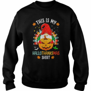 Halloween Thanksgiving Christmas Funny Hallothanksmas Gnomes T Shirt 3