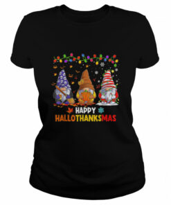 Halloween Thanksgiving Christmas Happy HalloThanksMas Gnomes Shirt 1