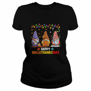 Halloween Thanksgiving Christmas Happy HalloThanksMas Gnomes Shirt 1