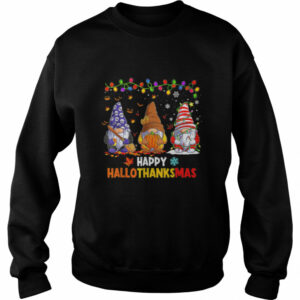 Halloween Thanksgiving Christmas Happy HalloThanksMas Gnomes Shirt 3