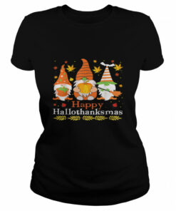 Halloween Thanksgiving Christmas Happy HalloThanksMas Gnomes Tee 1