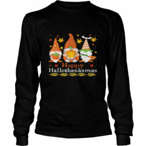 Halloween Thanksgiving Christmas Happy HalloThanksMas Gnomes Tee 2