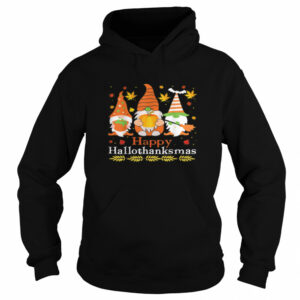 Halloween Thanksgiving Christmas Happy HalloThanksMas Gnomes Tee 4