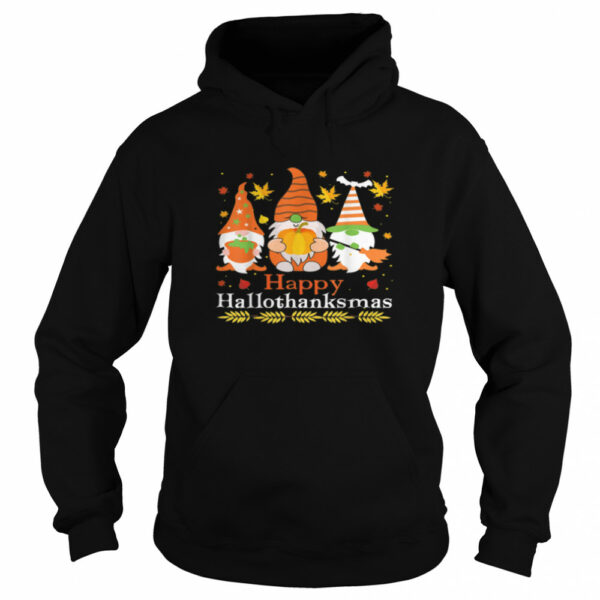 Halloween Thanksgiving Christmas Happy HalloThanksMas Gnomes Tee