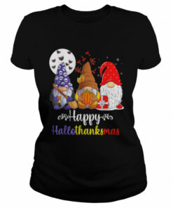 Halloween Thanksgiving Christmas Happy HalloThanksMas Gnomes Tee shirt 1