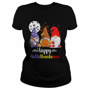 Halloween Thanksgiving Christmas Happy HalloThanksMas Gnomes Tee shirt 1