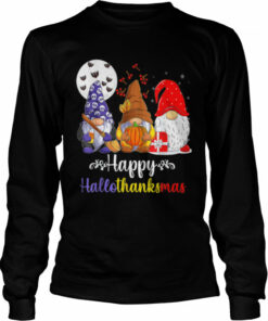 Halloween Thanksgiving Christmas Happy HalloThanksMas Gnomes Tee shirt 2
