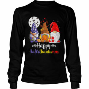 Halloween Thanksgiving Christmas Happy HalloThanksMas Gnomes Tee shirt