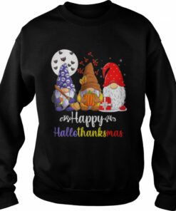 Halloween Thanksgiving Christmas Happy HalloThanksMas Gnomes Tee shirt 3