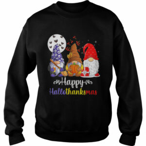 Halloween Thanksgiving Christmas Happy HalloThanksMas Gnomes Tee shirt 3