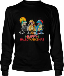 Halloween Thanksgiving Christmas Happy HalloThanksMas T Rex T Shirt 2