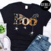 Halloween boo with spider and witch hat shirt