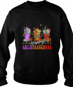 Happy Hallothanksmas Coffee Halloween Thanksgiving Christmas Tee 2 Happy Hallothanksmas Coffee Halloween Thanksgiving Christmas Tee 3