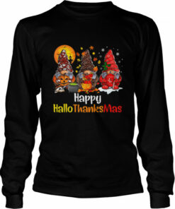 Happy Hallothanksmas Gnomes Halloween Thanksgiving Christmas Tee Shirt 2