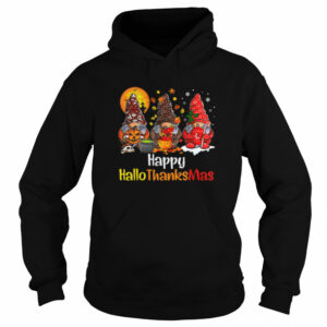 Happy Hallothanksmas Gnomes Halloween Thanksgiving Christmas Tee Shirt 4