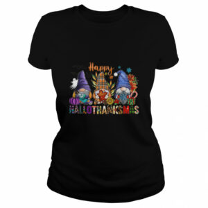 Happy Hallothanksmas Gnomes Halloween Thanksgiving Christmas Tshirt 1