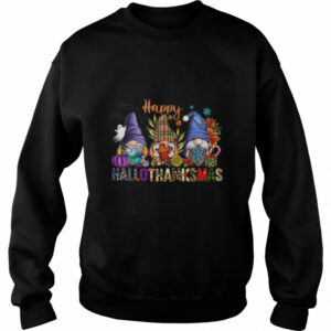 Happy Hallothanksmas Gnomes Halloween Thanksgiving Christmas Tshirt 3