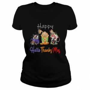 Happy Hallothanksmas Halloween Thanksgiving Christmas T Shirt 1